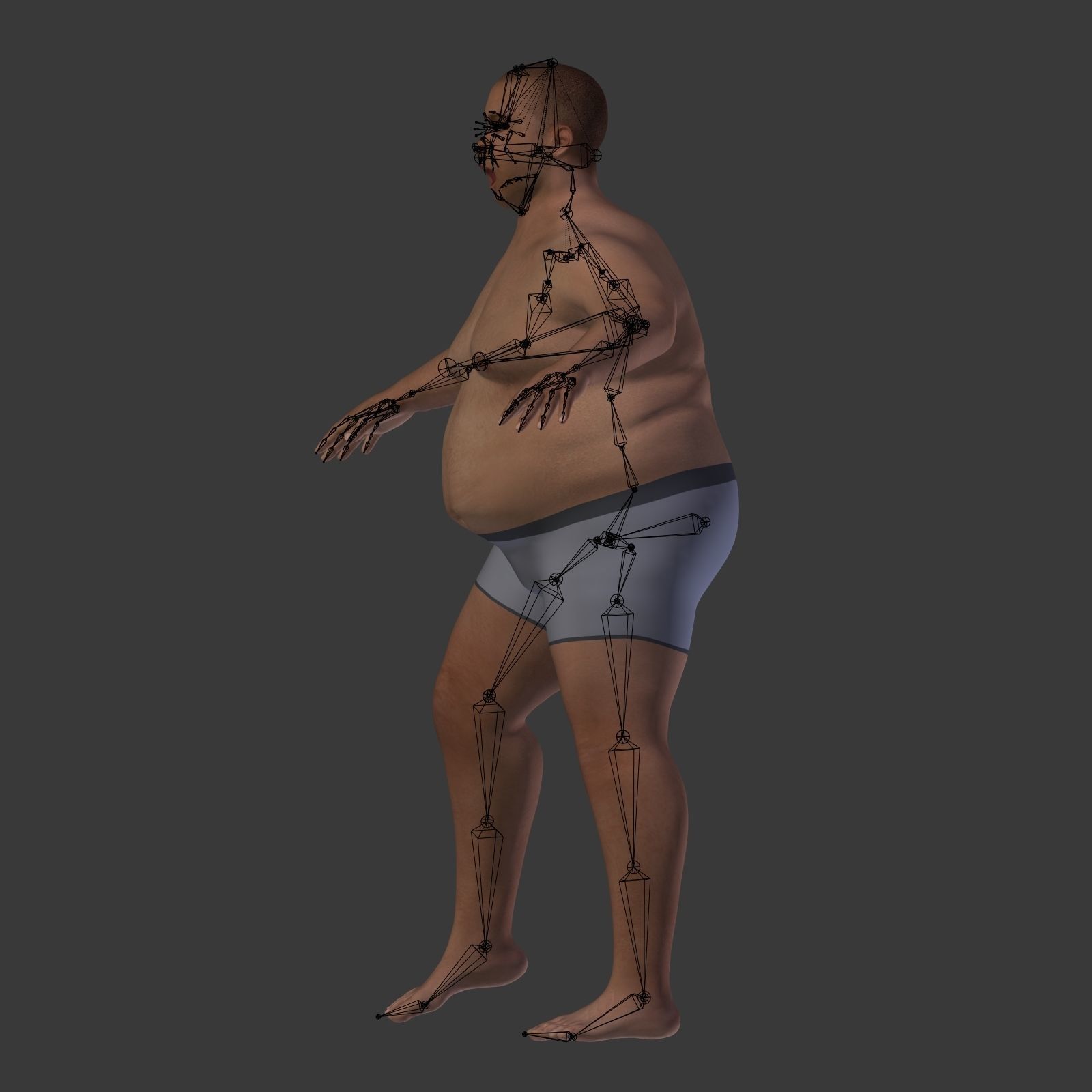 Fat Man Low-poly 3D model_22