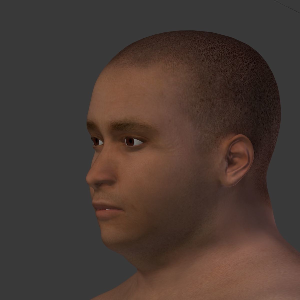 Fat Man Low-poly 3D model_16