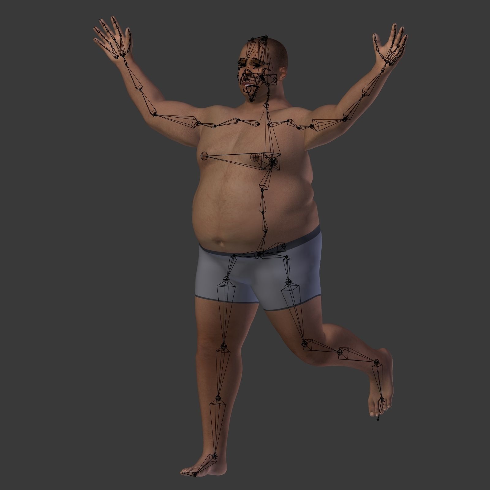 Fat Man Low-poly 3D model_23