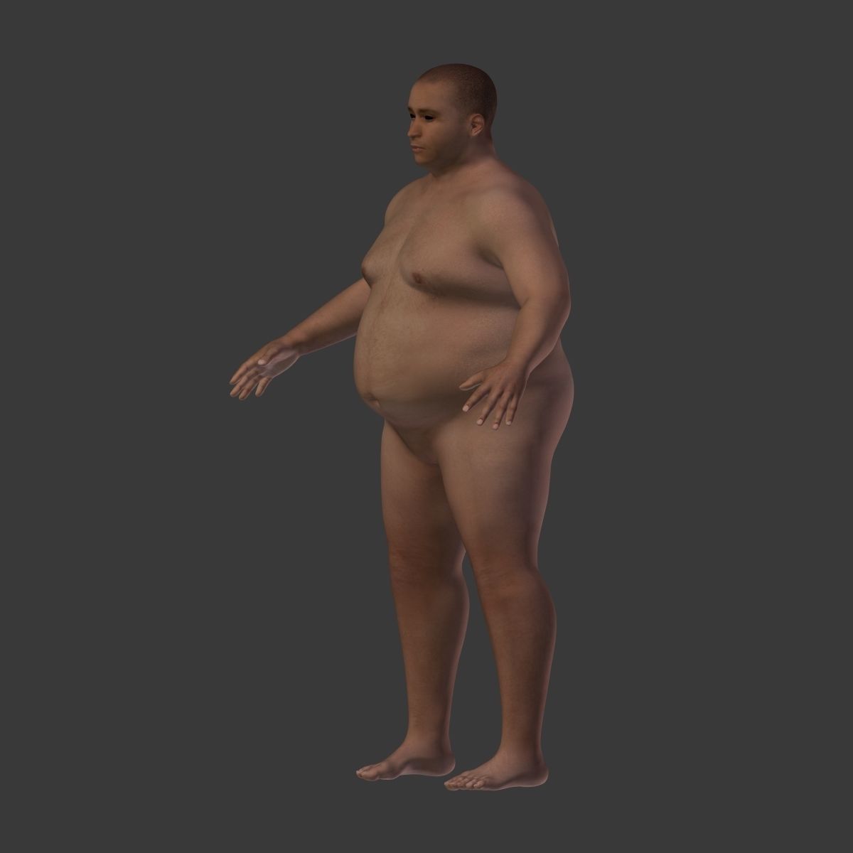 Fat Man Low-poly 3D model_5