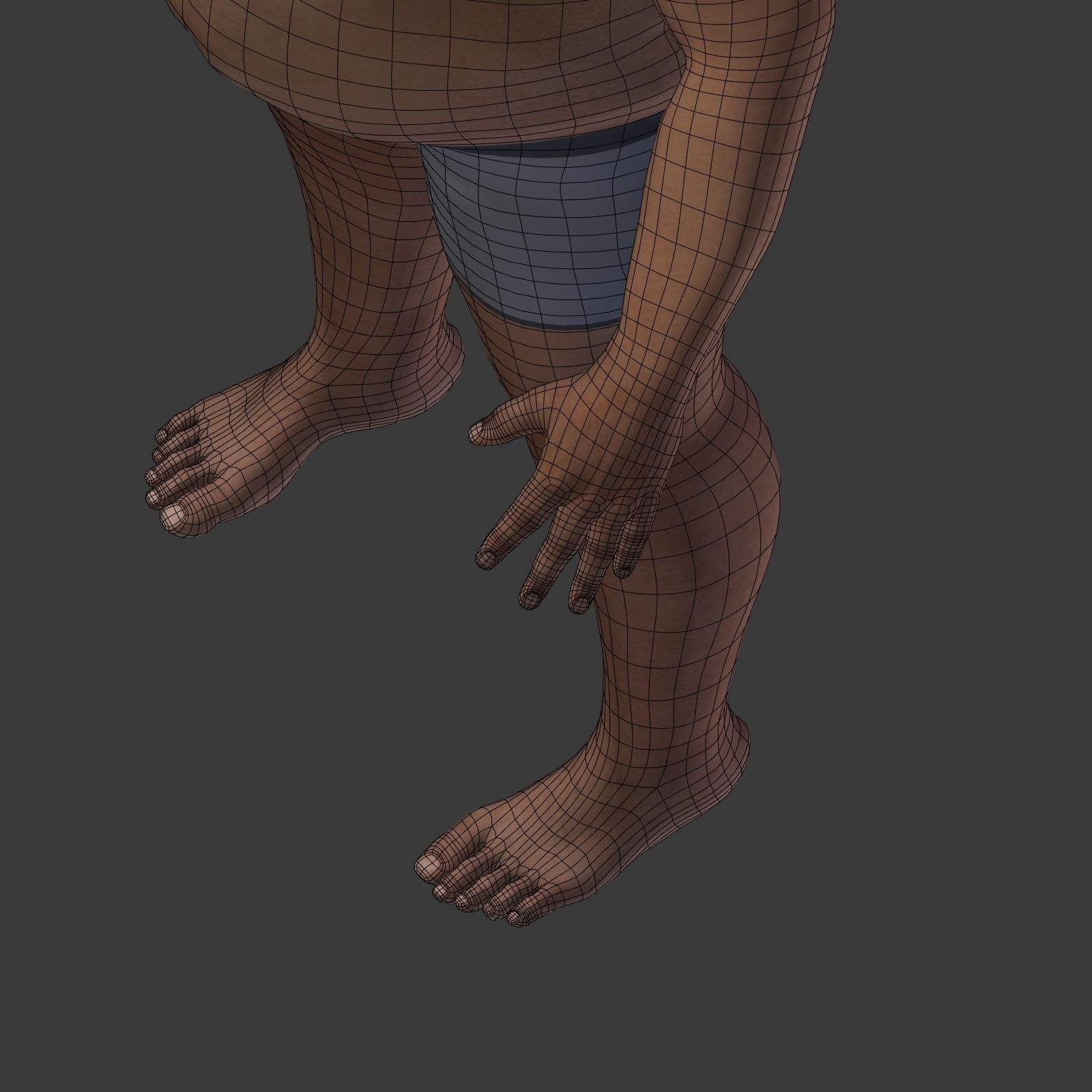 Fat Man Low-poly 3D model_26