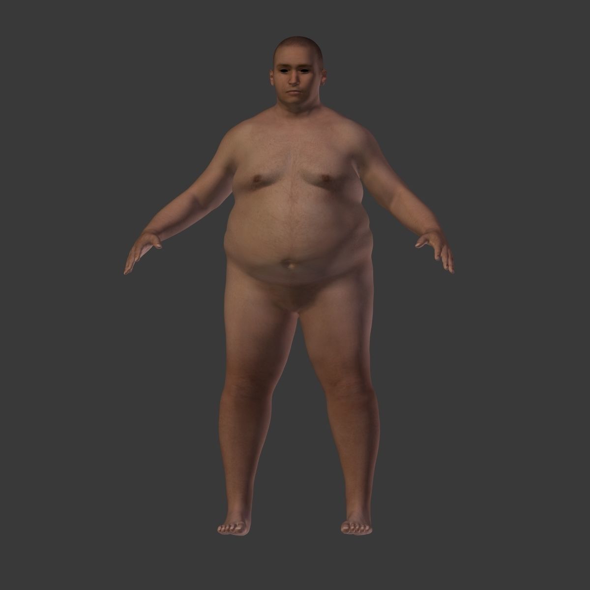 Fat Man Low-poly 3D model_9