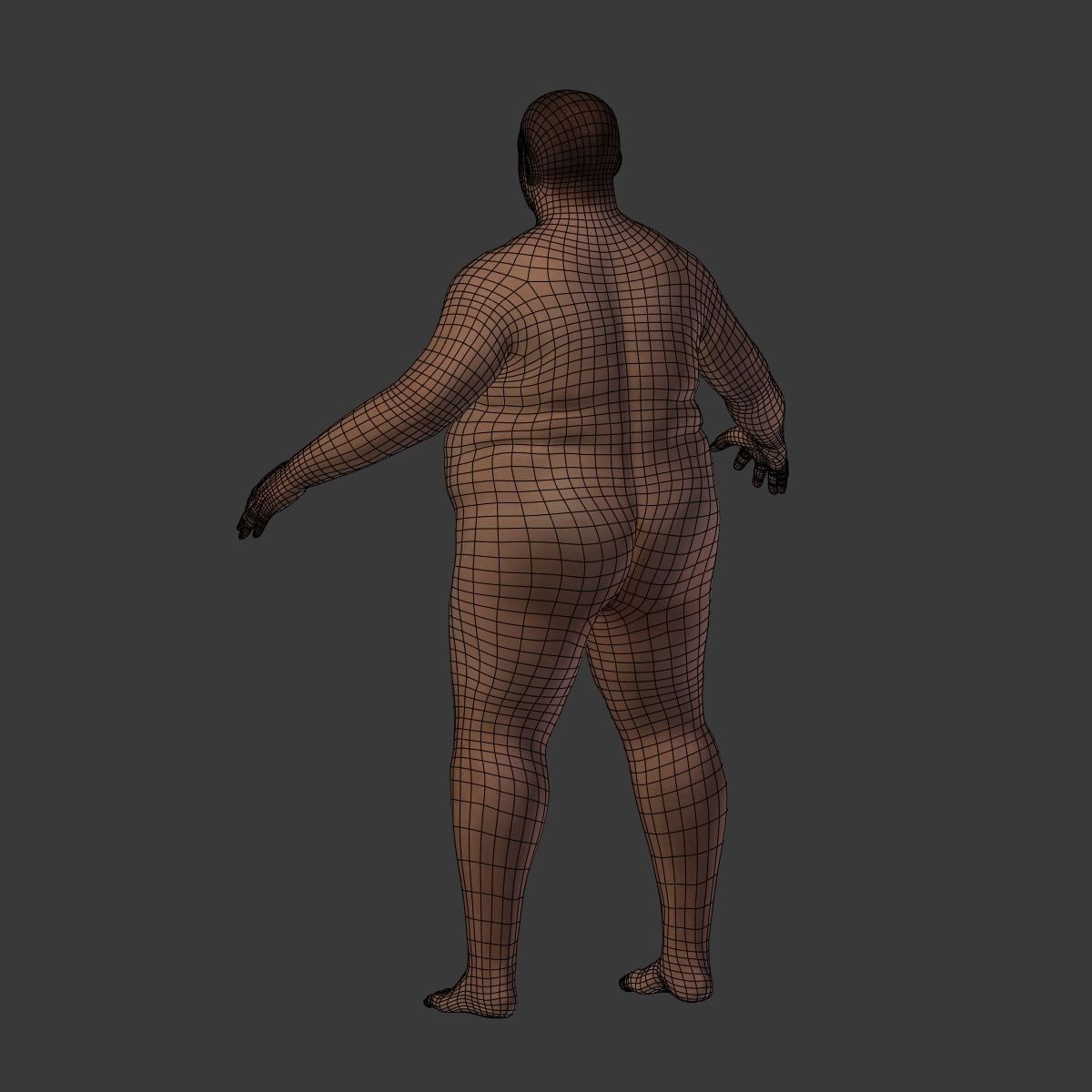Fat Man Low-poly 3D model_8