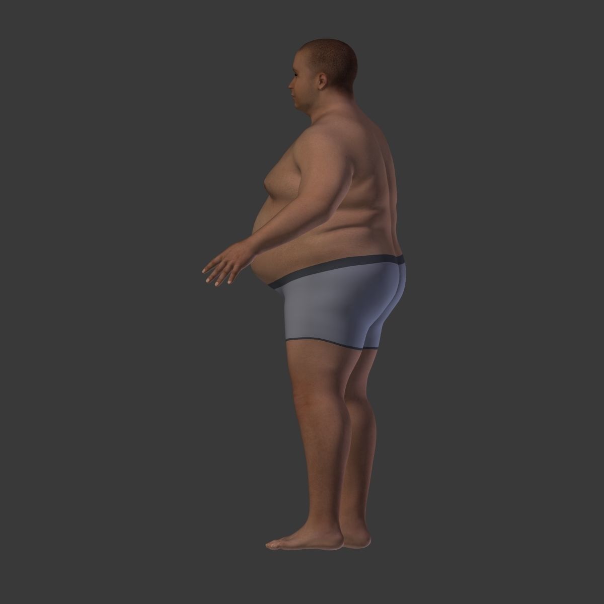 Fat Man Low-poly 3D model_11