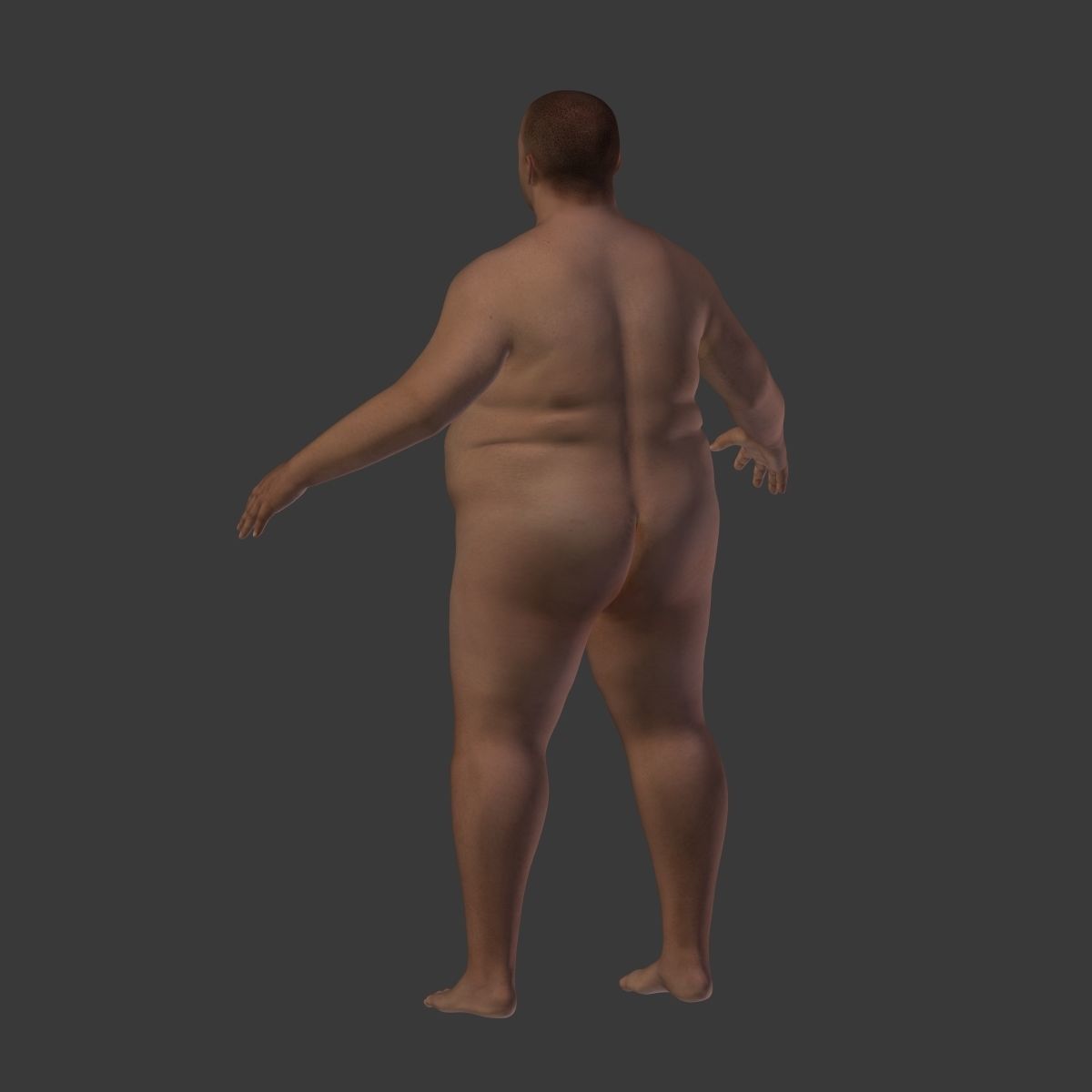 Fat Man Low-poly 3D model_7