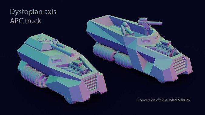 Dystopian APC truck 3D print model