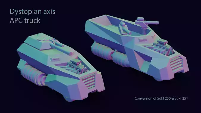 Dystopian APC truck 3D print model