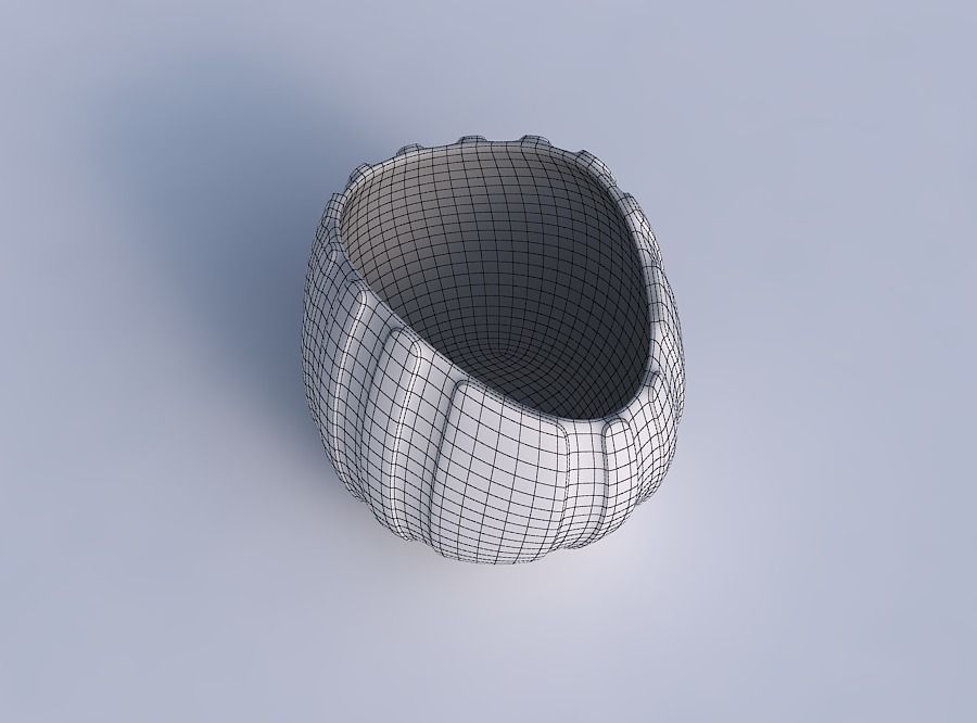 Bowl compressed 3 with smooth vertical ribbons 3D print model_6