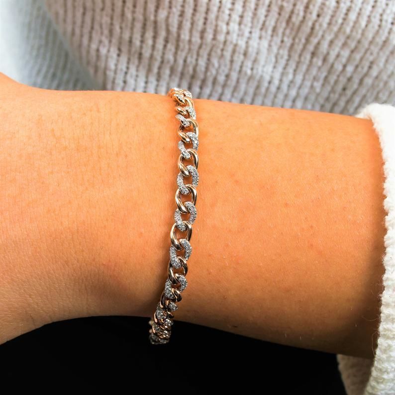 Cuba Chain Small Charm Bracelets 5mm 3D print model_4