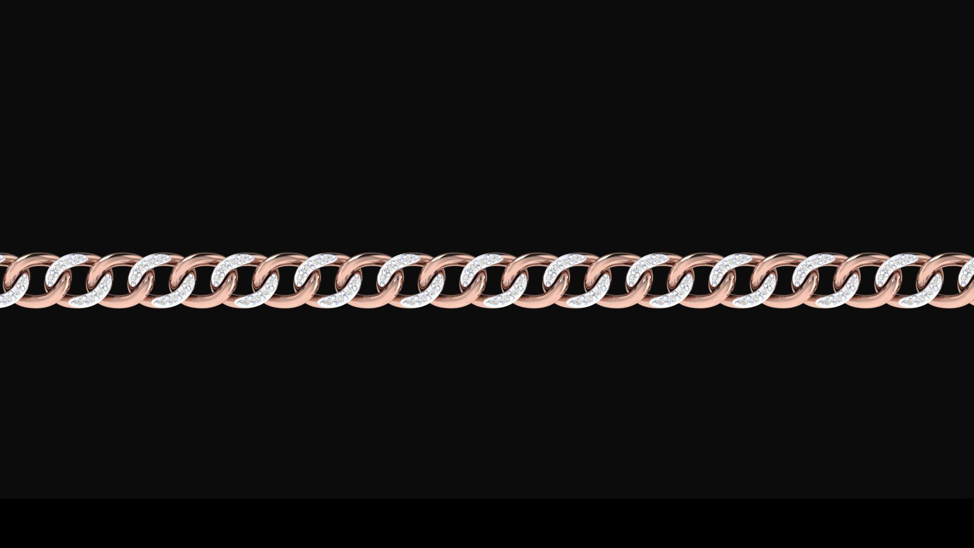 Cuba Chain Small Charm Bracelets 5mm 3D print model_7