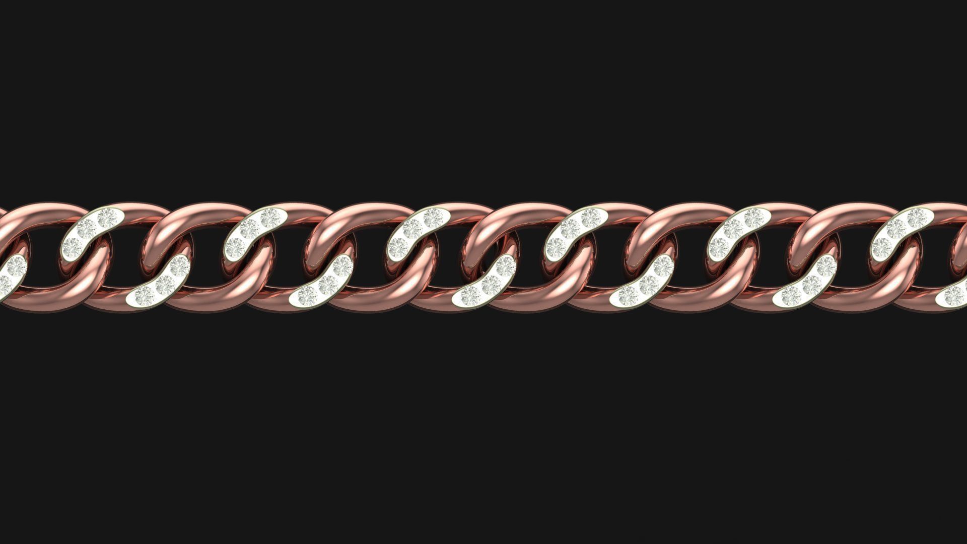 Cuba Chain Small Charm Bracelets 5mm 3D print model_8