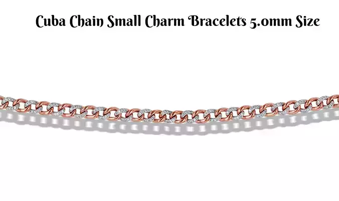 Cuba Chain Small Charm Bracelets 5mm