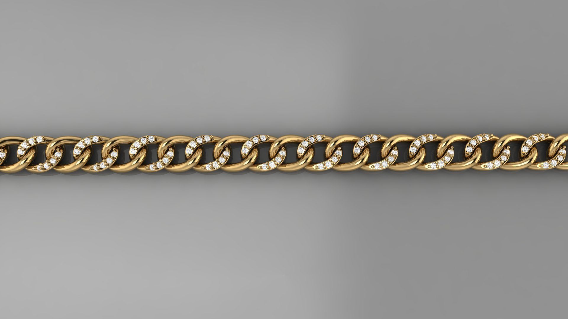 Cuba Chain Small Charm Bracelets 5mm 3D print model_6