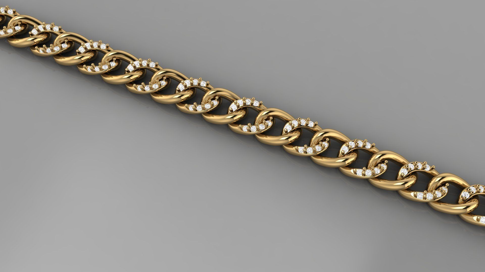 Cuba Chain Small Charm Bracelets 5mm 3D print model_5