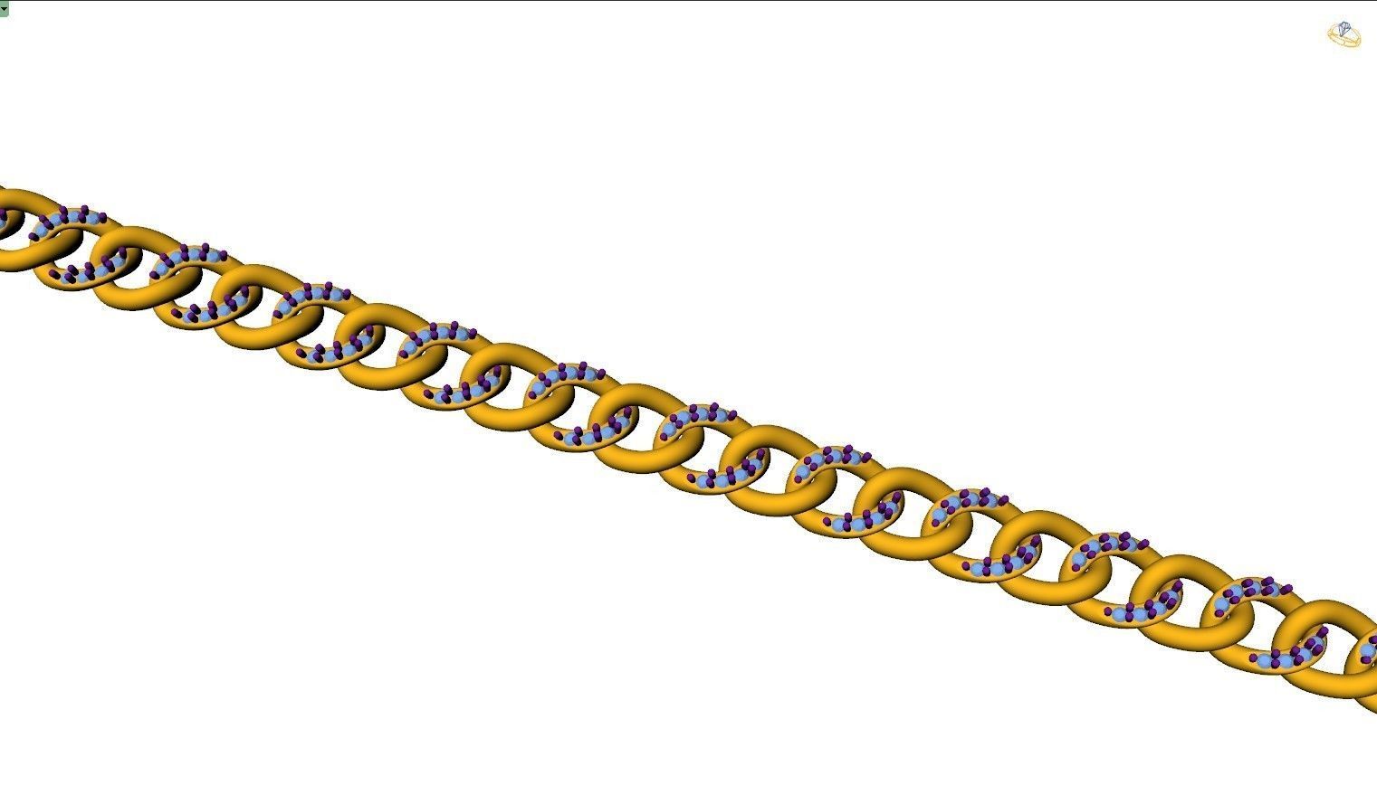 Cuba Chain Small Charm Bracelets 5mm 3D print model_11