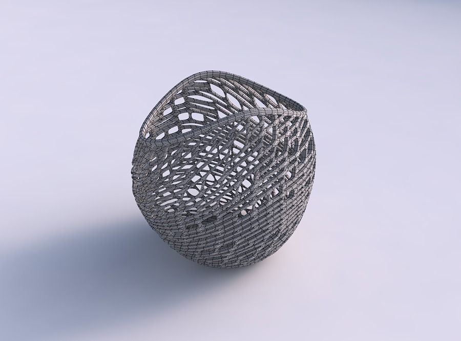 Bowl compressed 3 with twisted lattice tiles 3D print model_5