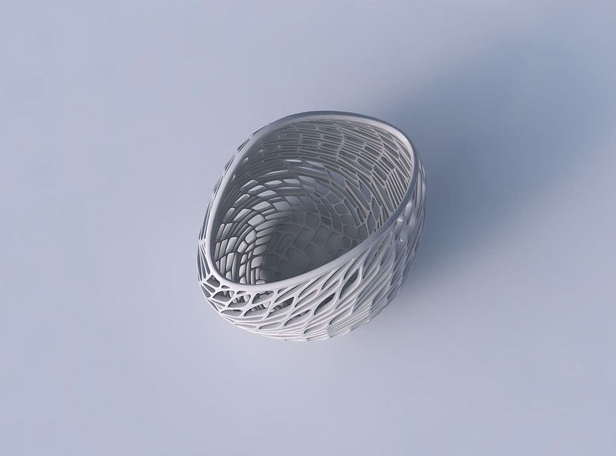 Bowl compressed 3 with twisted lattice tiles 3D print model_2