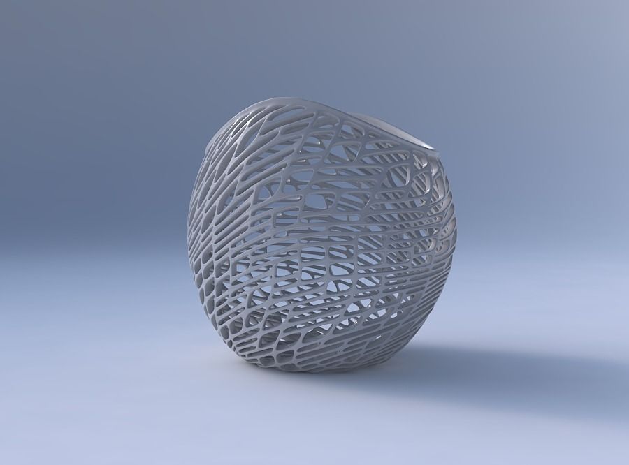 Bowl compressed 3 with twisted lattice tiles 3D print model_4