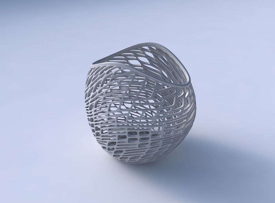 Bowl compressed 3 with twisted lattice tiles 3D print model_3