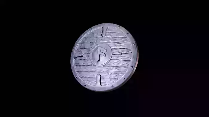 Scandinavian shield with rune Ansuz 3D print model