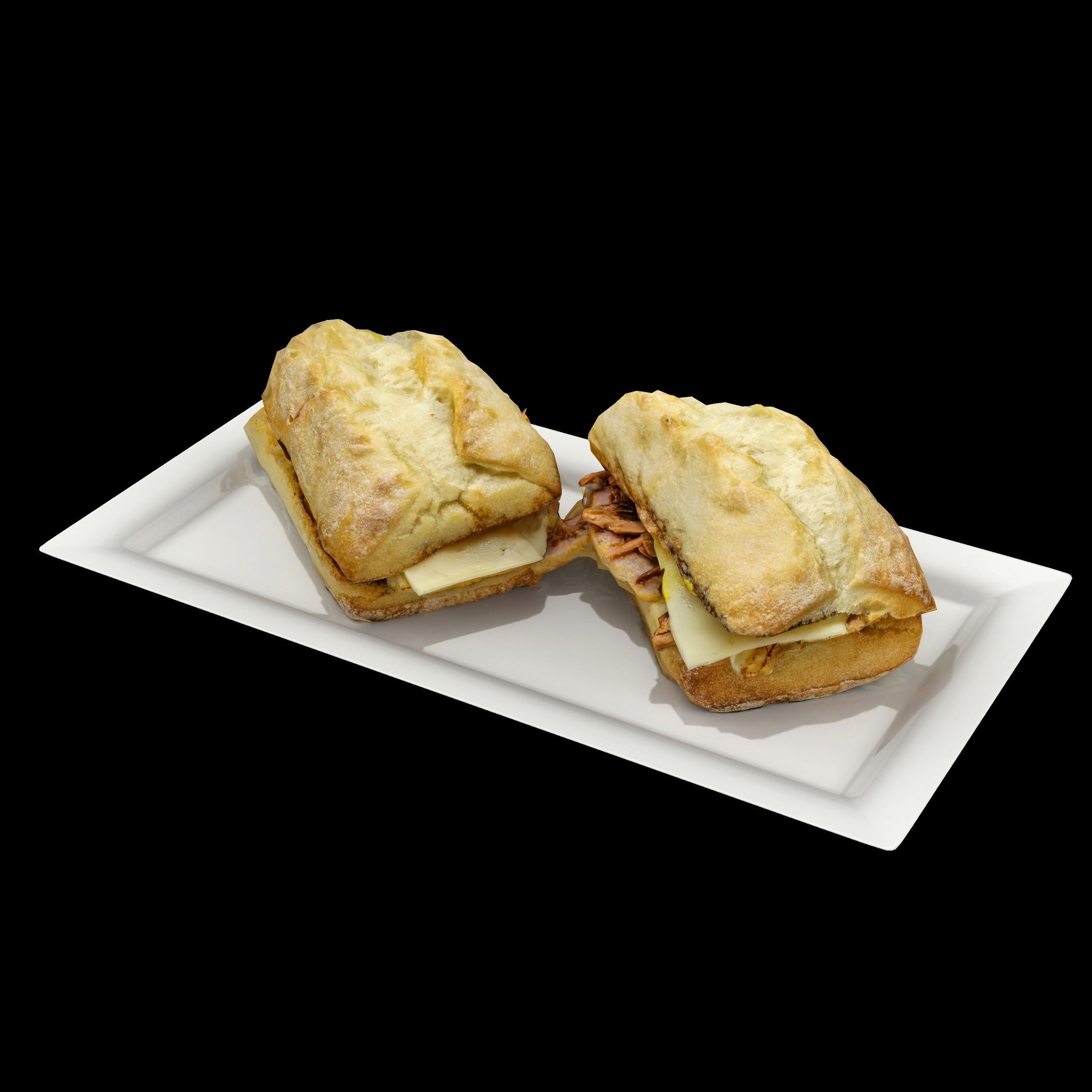 CUBAN SANDWICH Low-poly 3D model_8