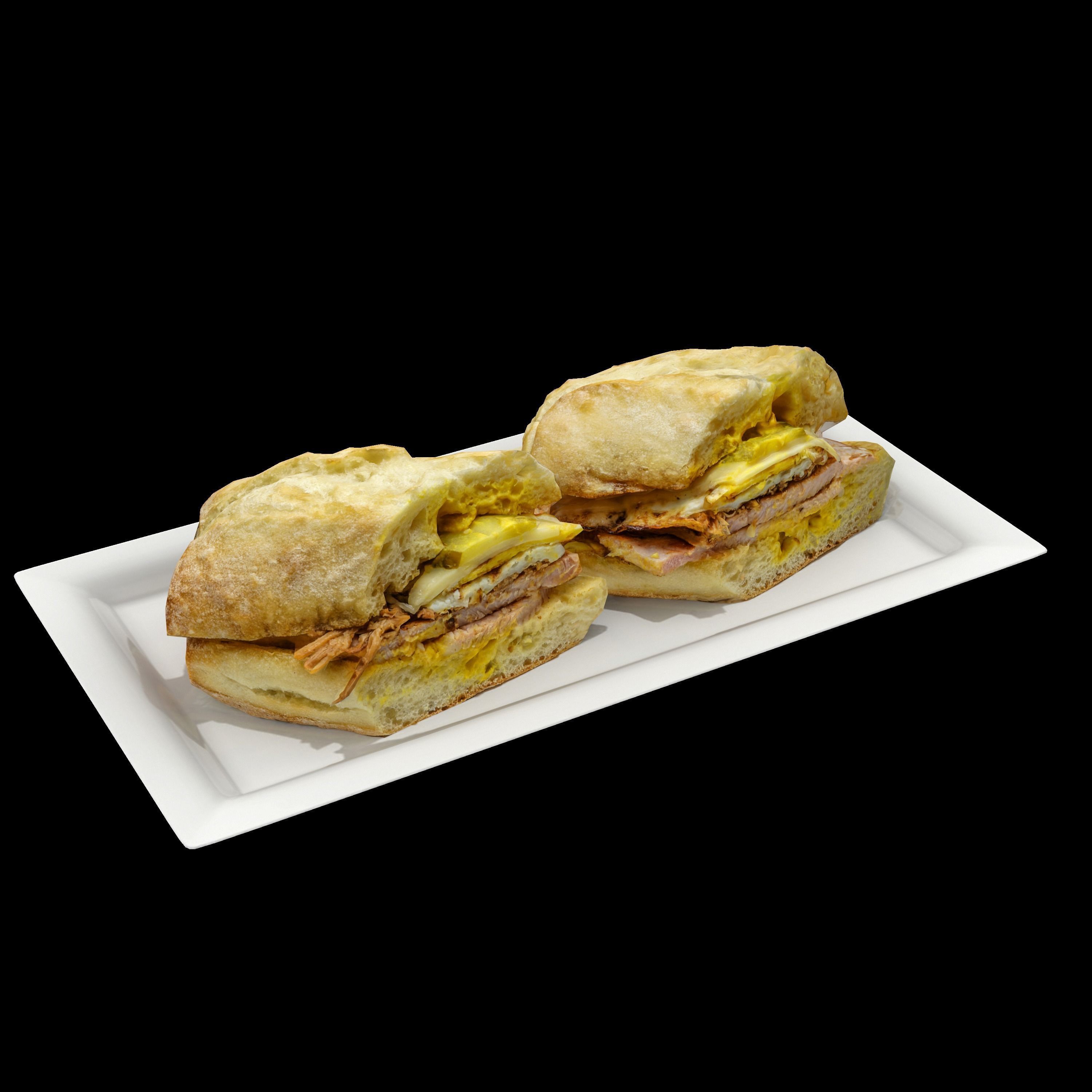CUBAN SANDWICH Low-poly 3D model_7