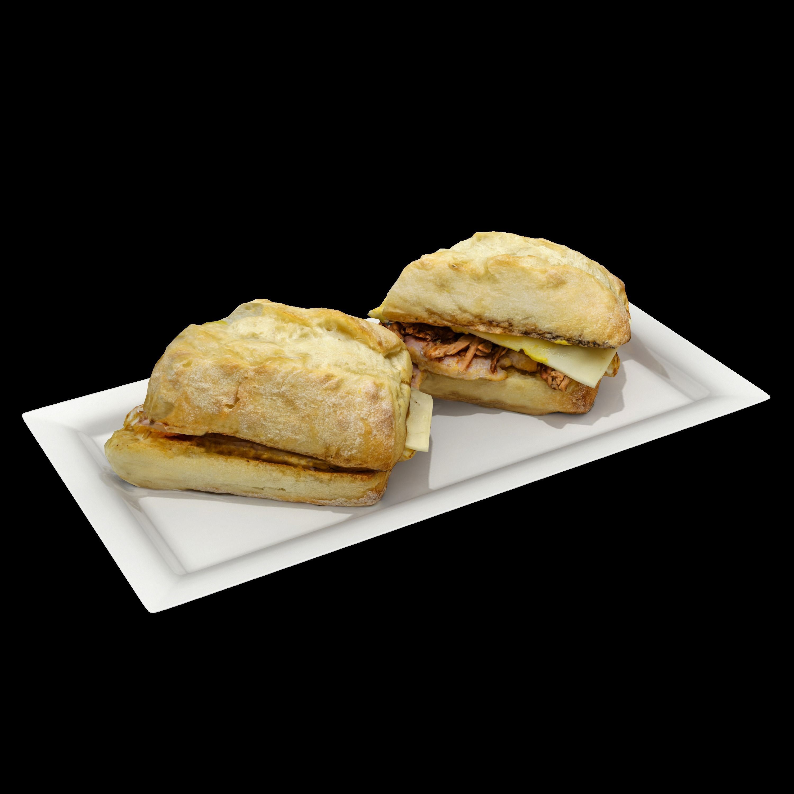 CUBAN SANDWICH Low-poly 3D model_9