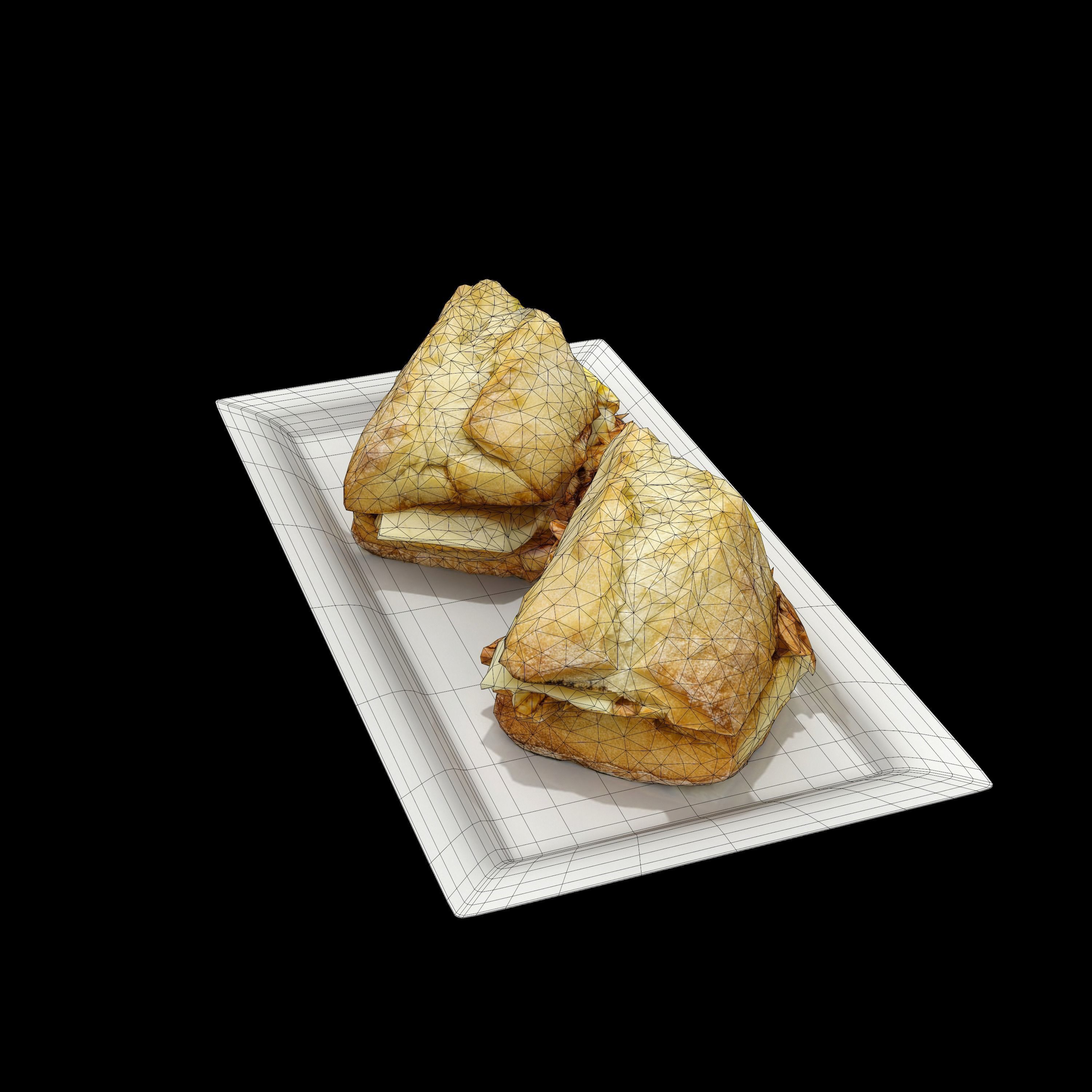 CUBAN SANDWICH Low-poly 3D model_2