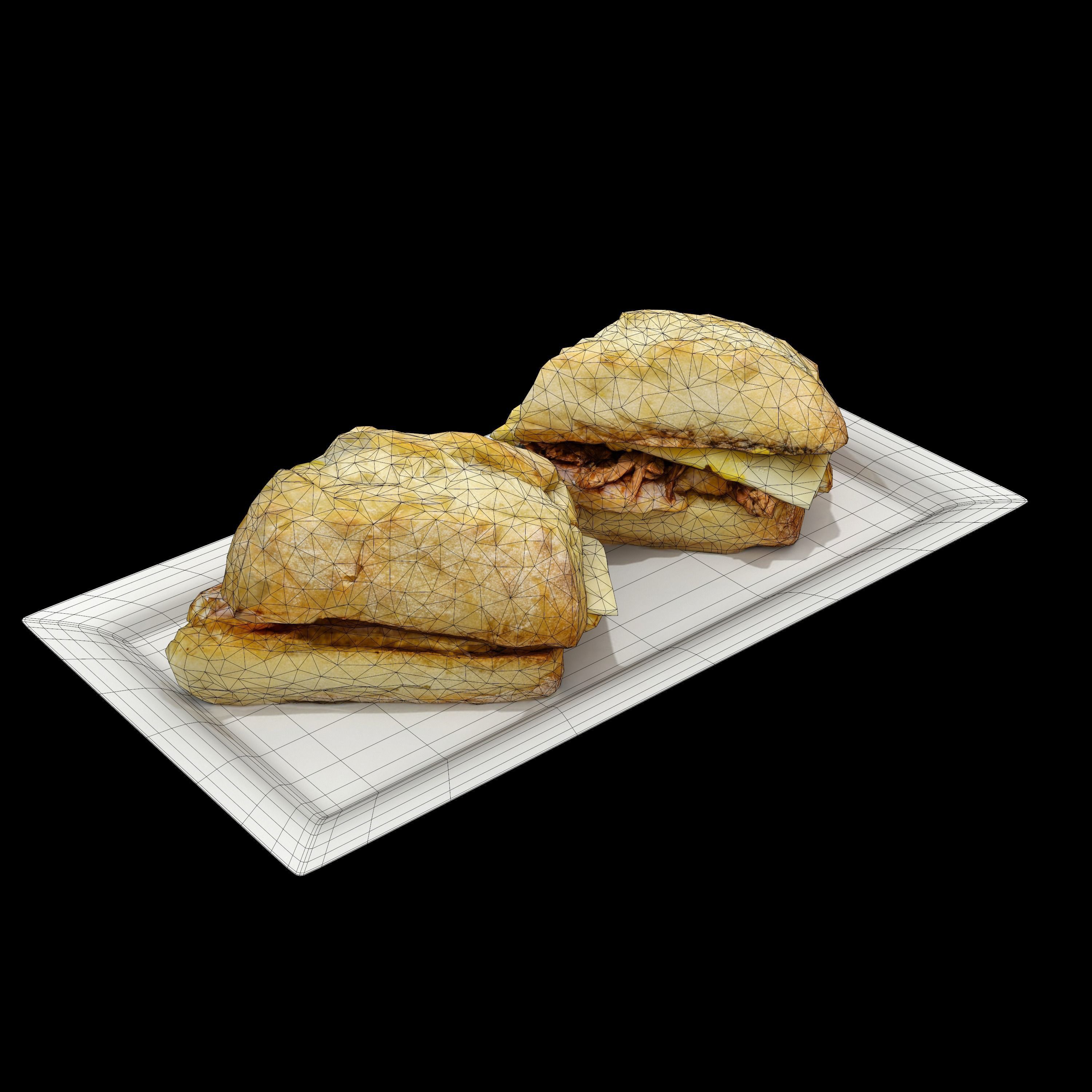 CUBAN SANDWICH Low-poly 3D model_3