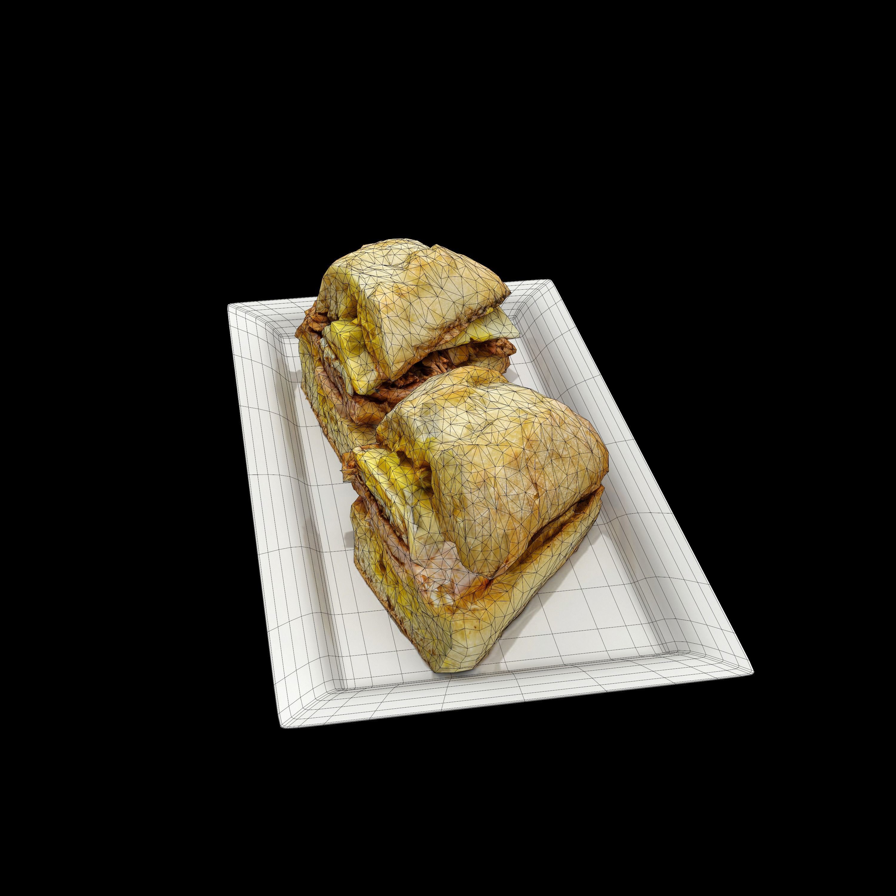 CUBAN SANDWICH Low-poly 3D model_4