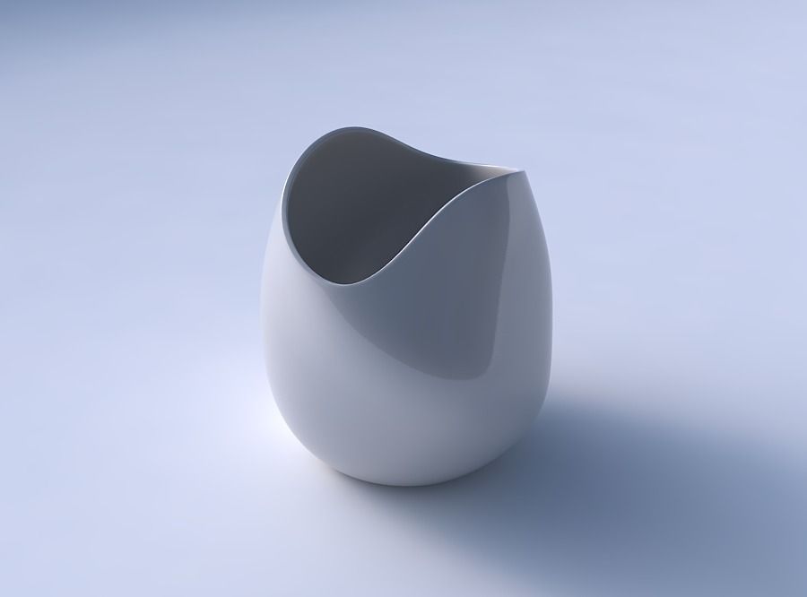 Bowl compressed and twisted smooth 3D print model_3