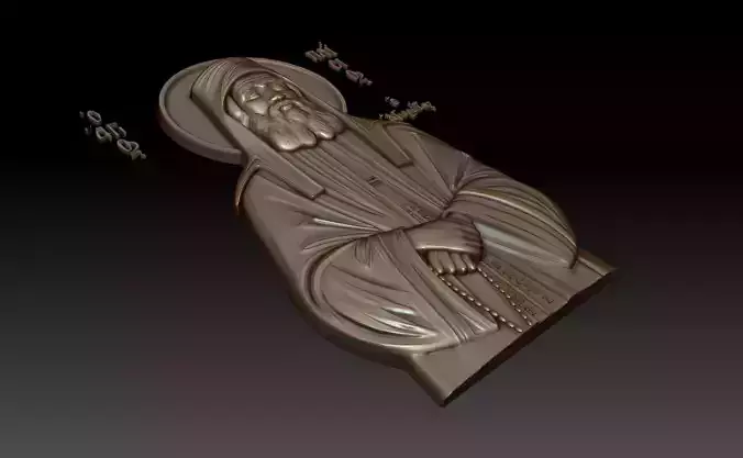 Orthodox icon of Saint Paisios 3D model