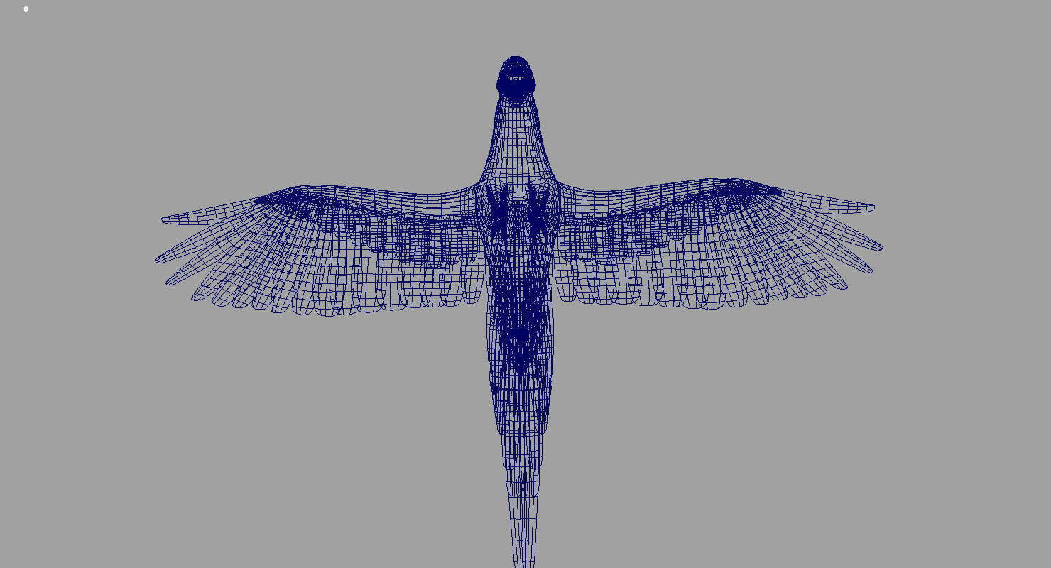 green parrot bird 3d model 3D model_2