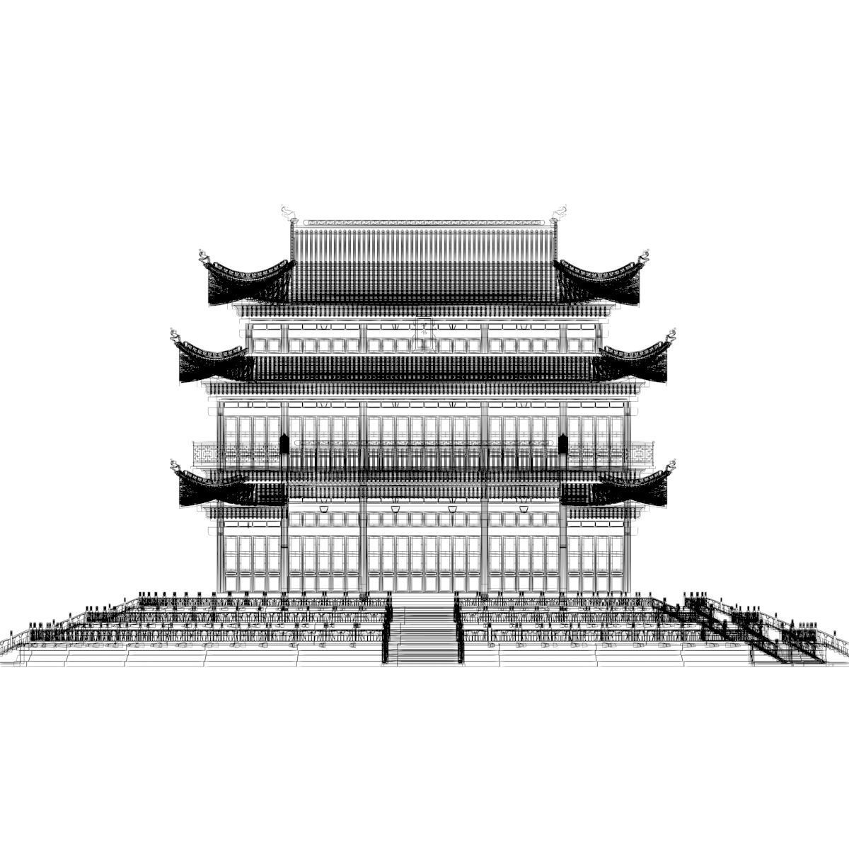 Chinese ancient house 3D model_5