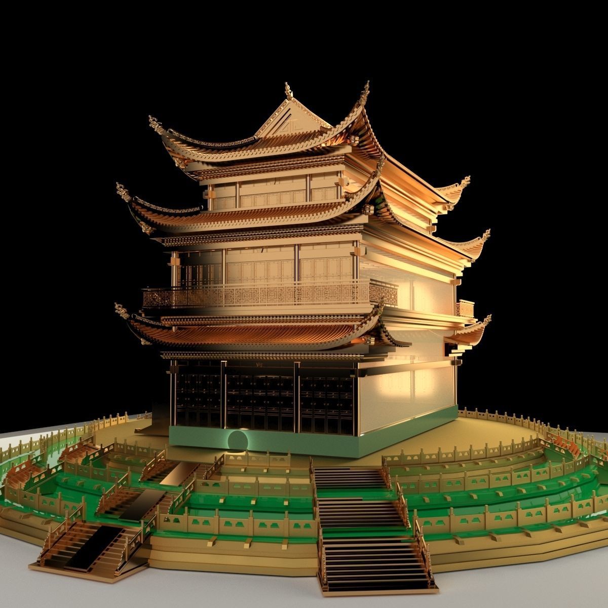 Chinese ancient house 3D model_3