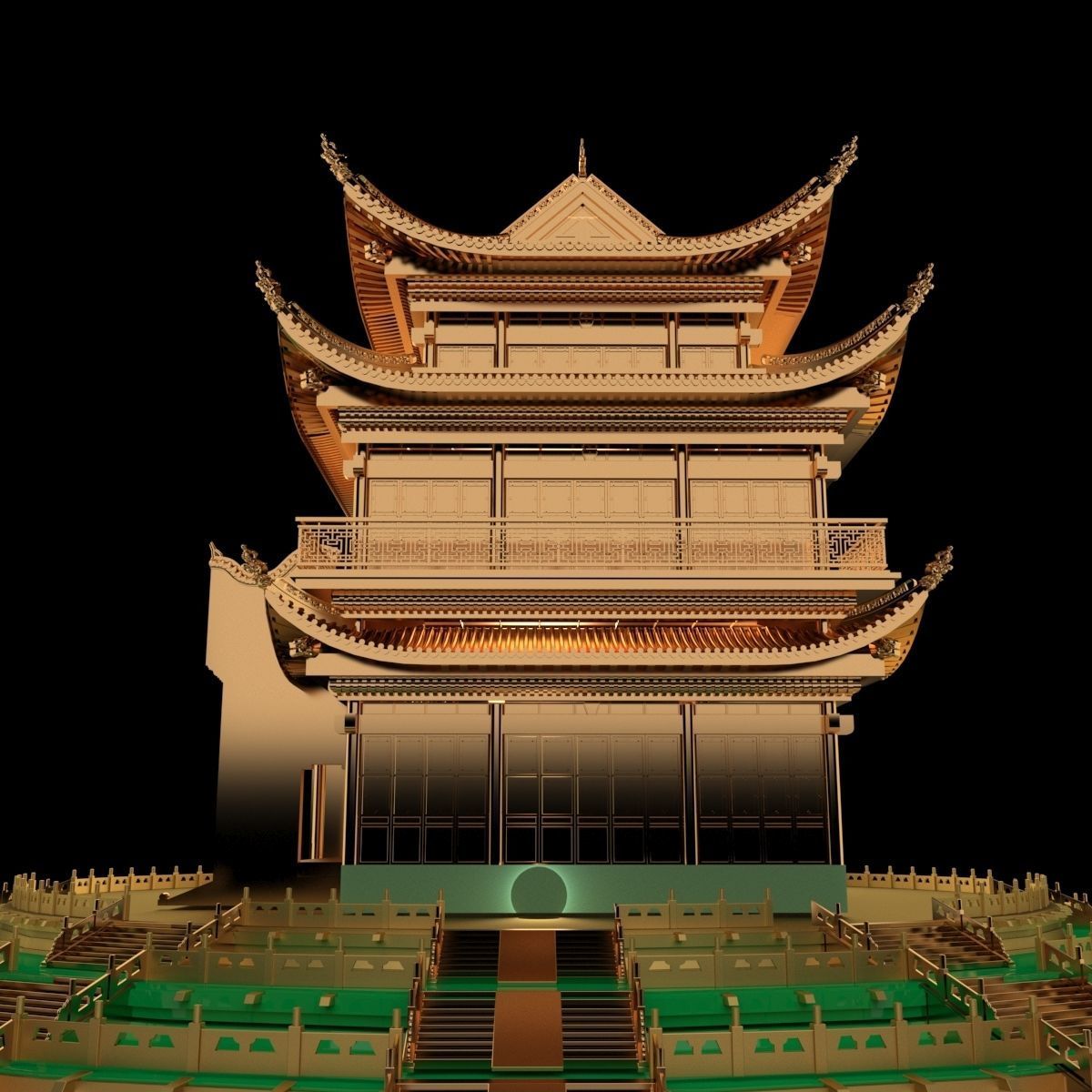 Chinese ancient house 3D model_2