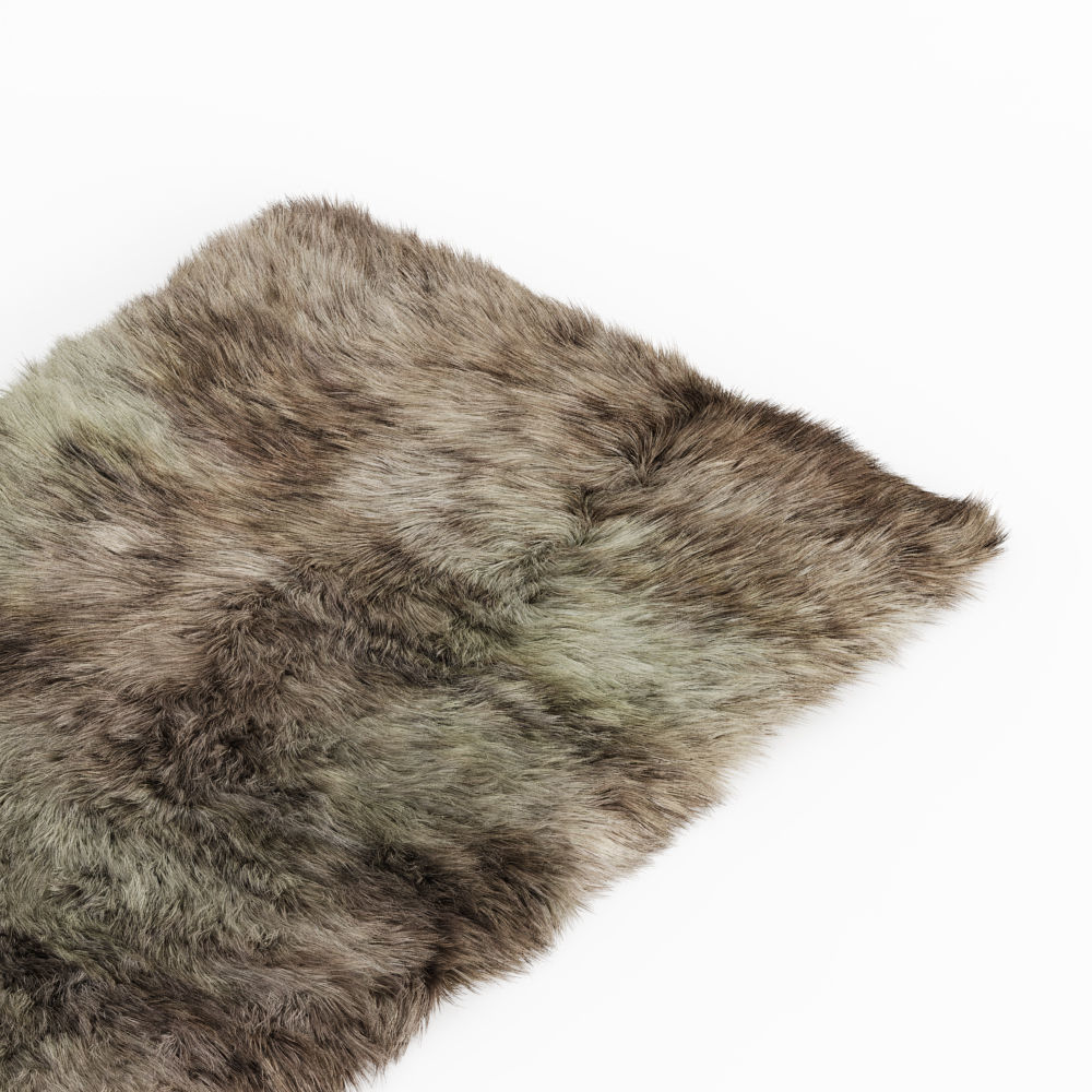 Shaggy Fur Camel Rug 3D model_3