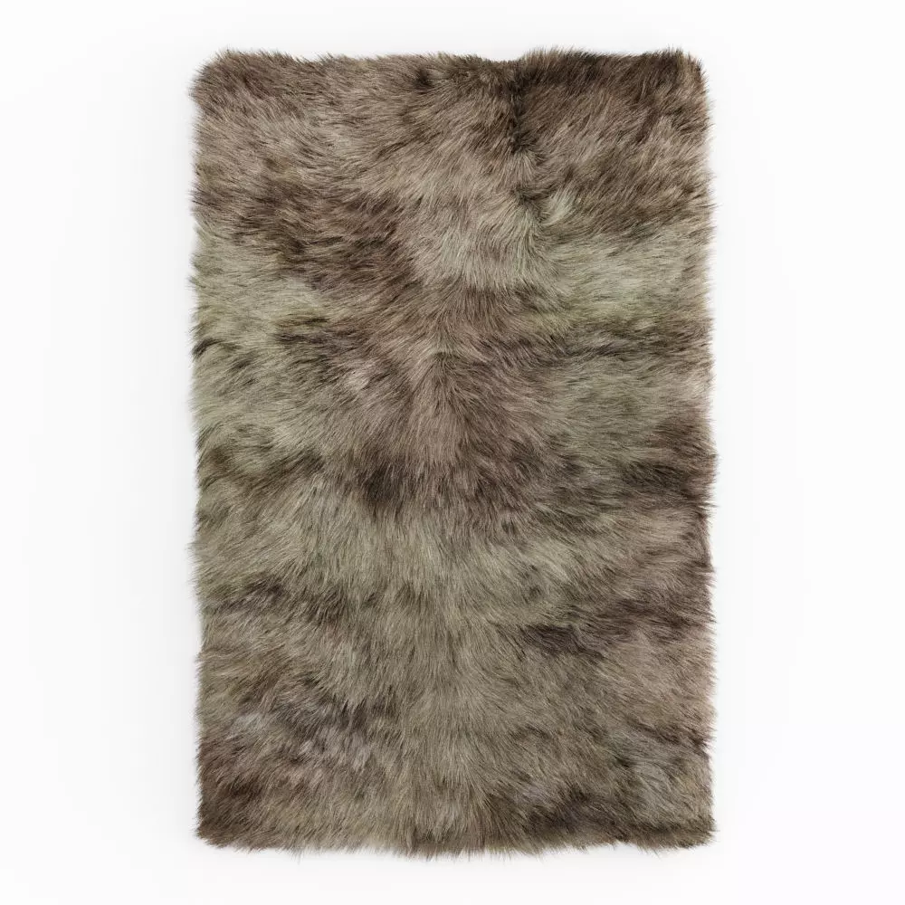 Shaggy Fur Camel Rug 3D model_0