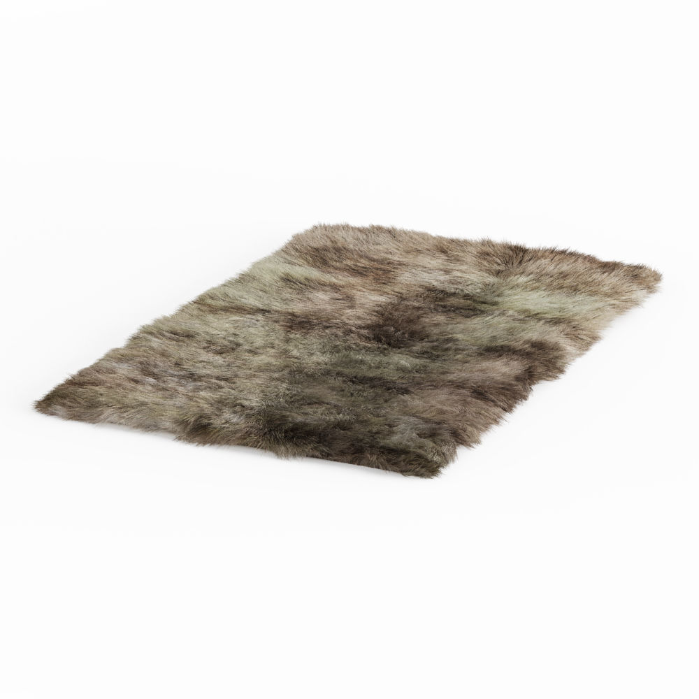 Shaggy Fur Camel Rug 3D model_2