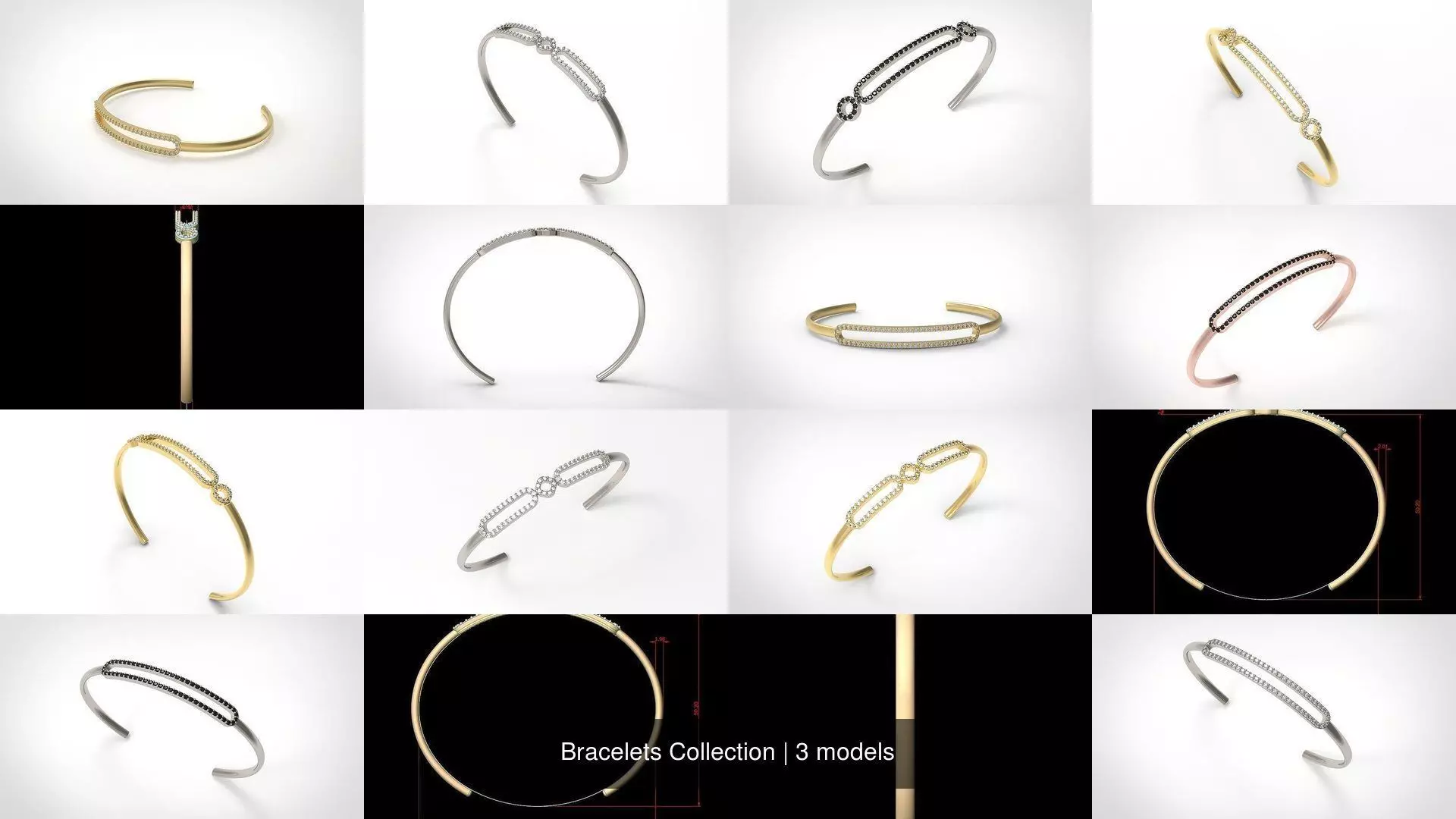 Bracelets Collection gold cuff bracelet with diamonds _0