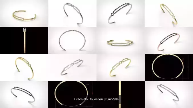 Bracelets Collection gold cuff bracelet with diamonds 