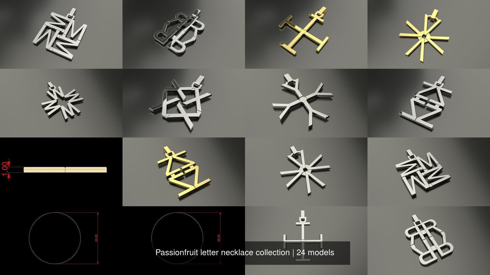 Passionfruit letter necklace collection _2