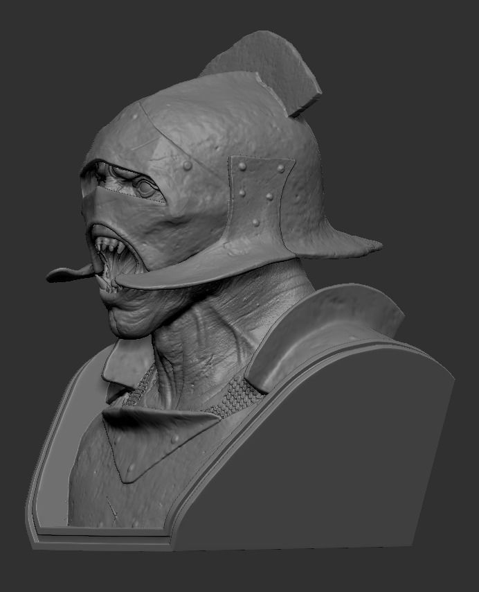 Orc warrior bust 3D print model_3