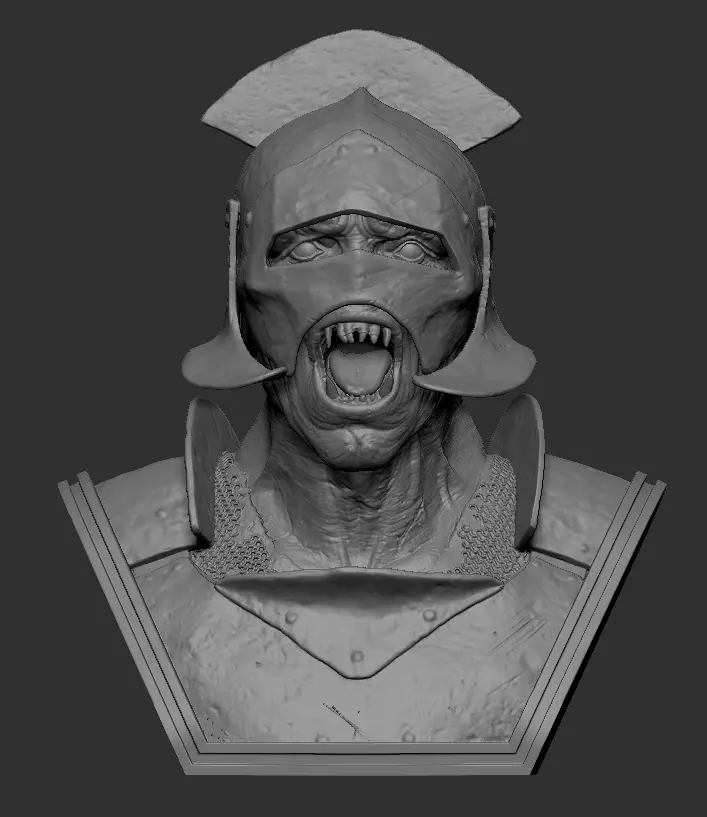 Orc warrior bust 3D print model_0