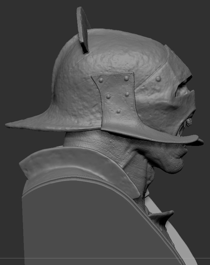 Orc warrior bust 3D print model_7