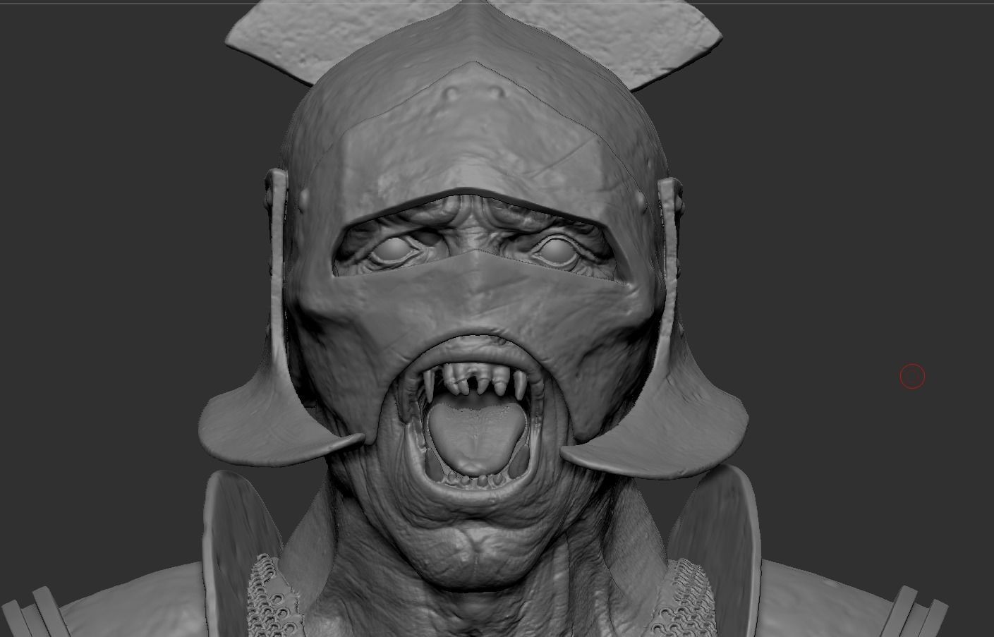 Orc warrior bust 3D print model_6