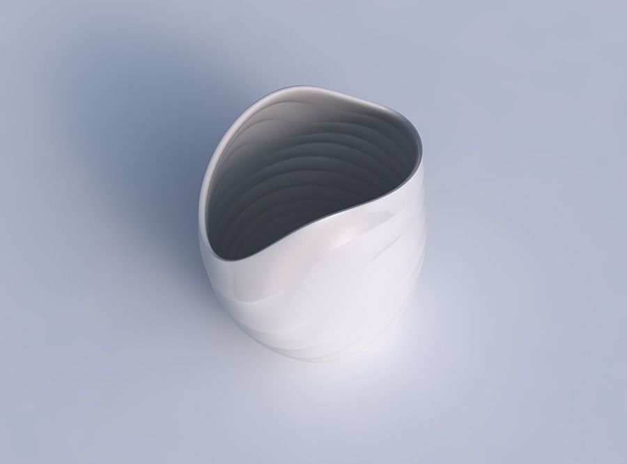 Bowl compressed and twisted with curved horizontal sections 3D print model_1