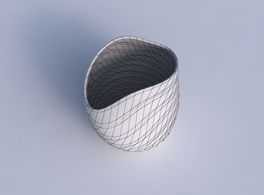 Bowl compressed and twisted with curved horizontal sections 3D print model_6
