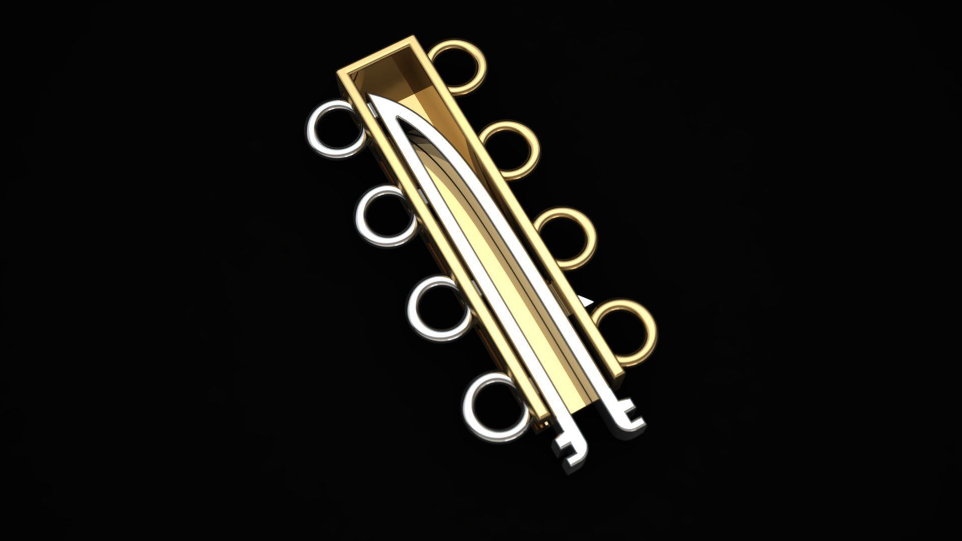 Necklace Clasp Lock    3D print model_4