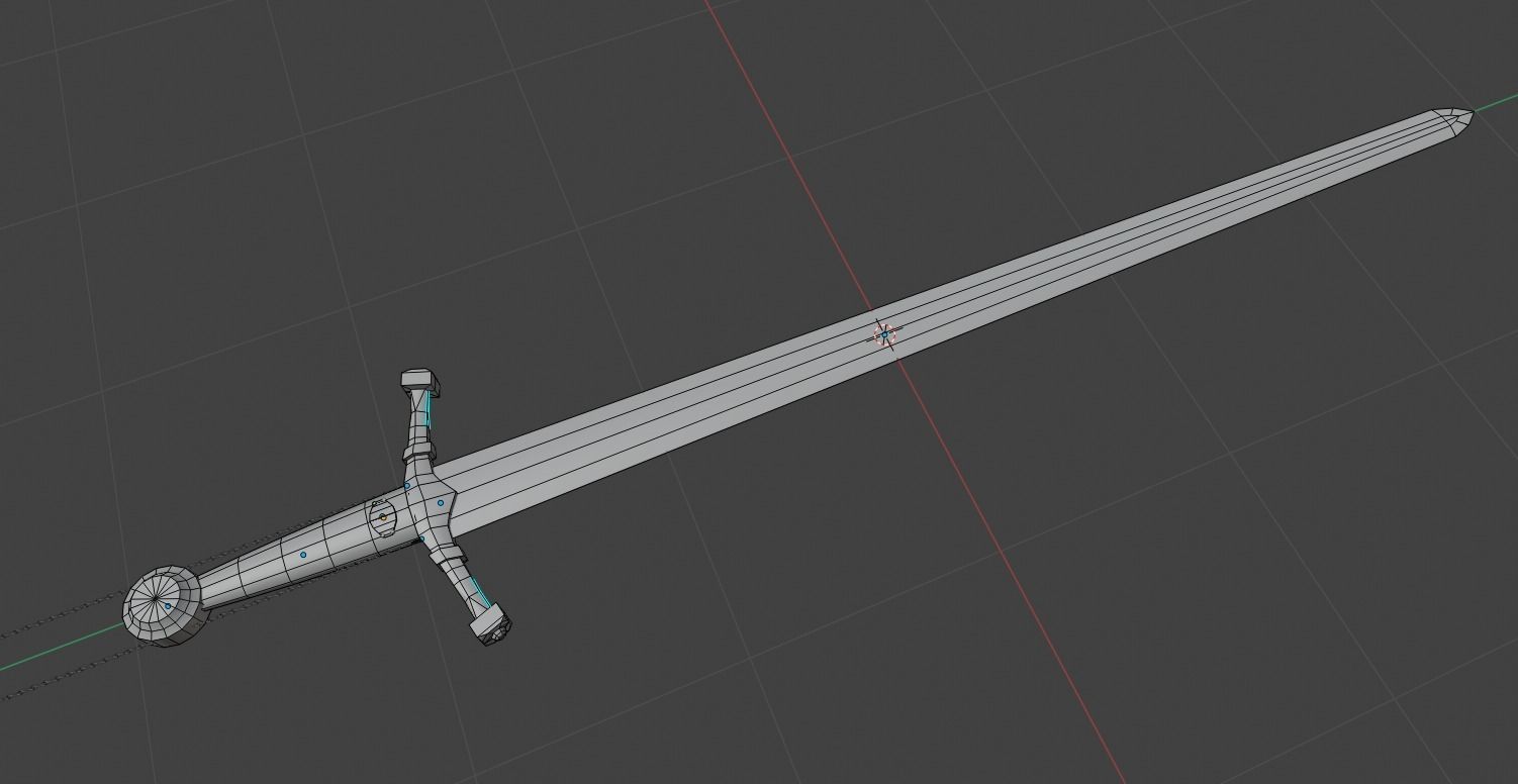 Lowpoly Sword Low-poly 3D model_4